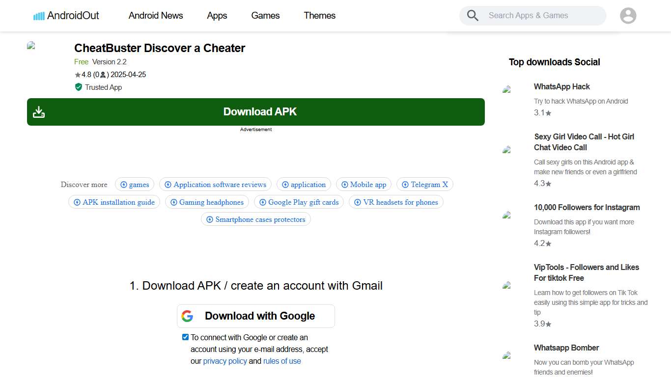 CheatBuster Discover a Cheater apk 2.2 - download Android